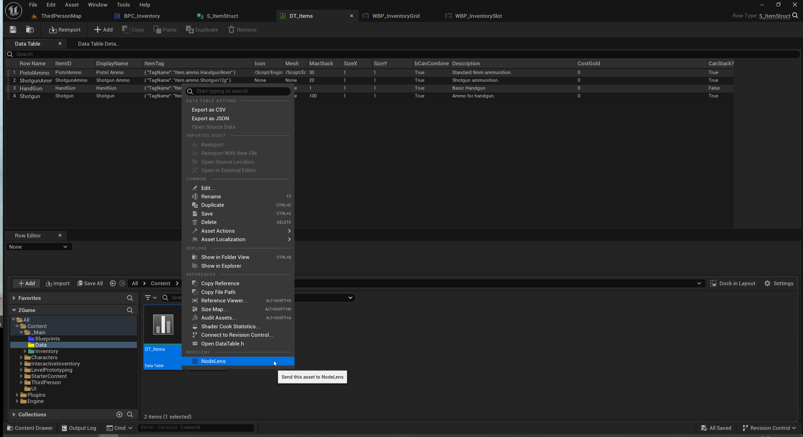 Content Browser right-click